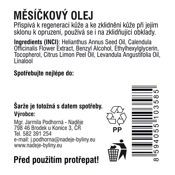 Měsíčkový olej pro děti