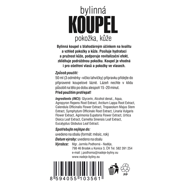 Dětská přírodní koupel na pokožku a kůži