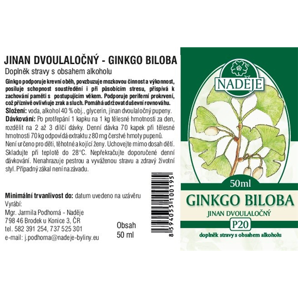 Jinan dvoulaločný (ginkgo biloba) - pupeny