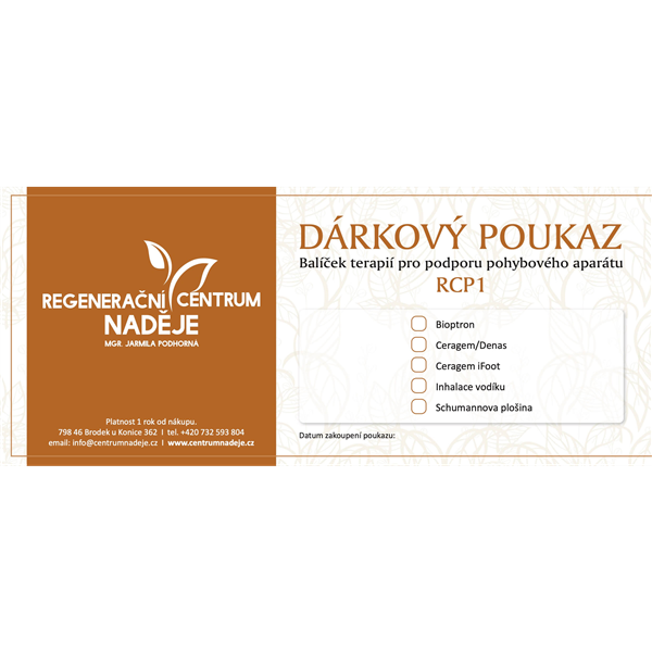 Dárkový poukaz Centrum Naděje - pohybový aparát (5 terapií)