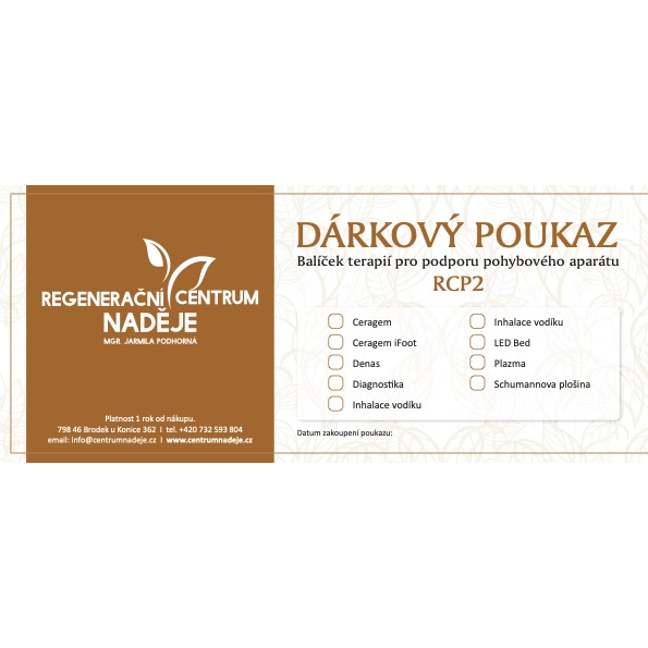 Dárkový poukaz Centrum Naděje - pohybový aparát (9 terapií)