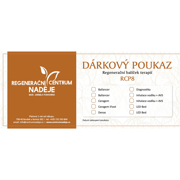 Dárkový poukaz Centrum Naděje - regenerační terapie (10 terapií)