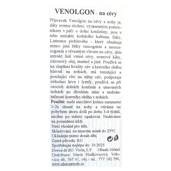 Venolgon - krém na cévy